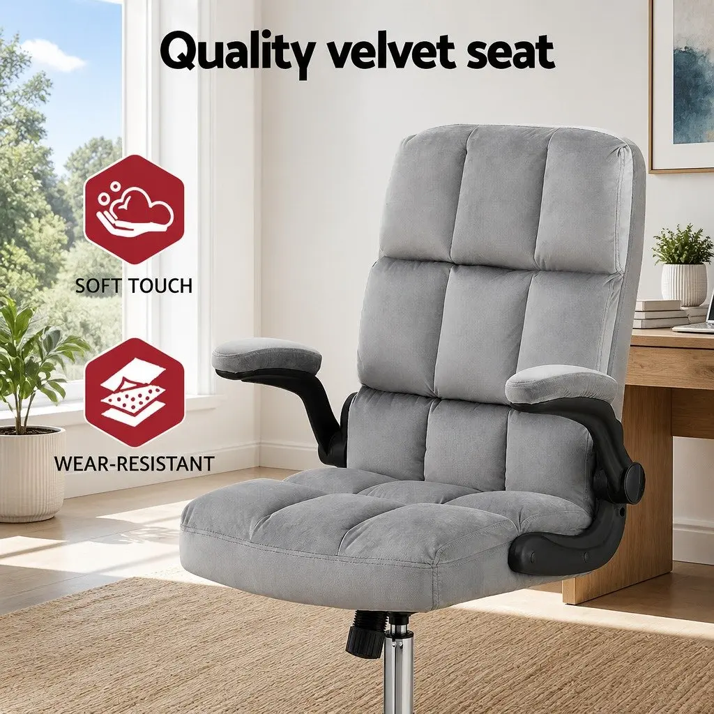 Mid-Back Velvet Office Chair