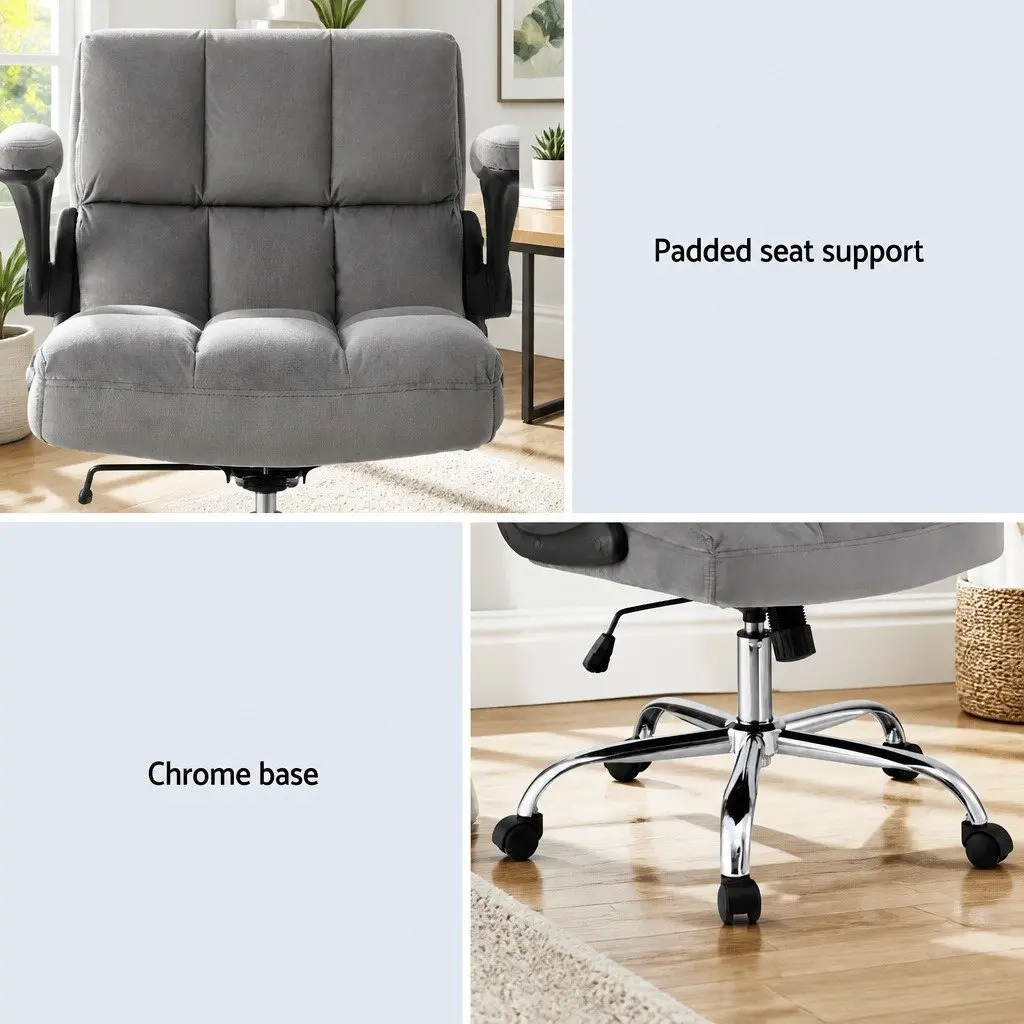 Mid-Back Velvet Office Chair