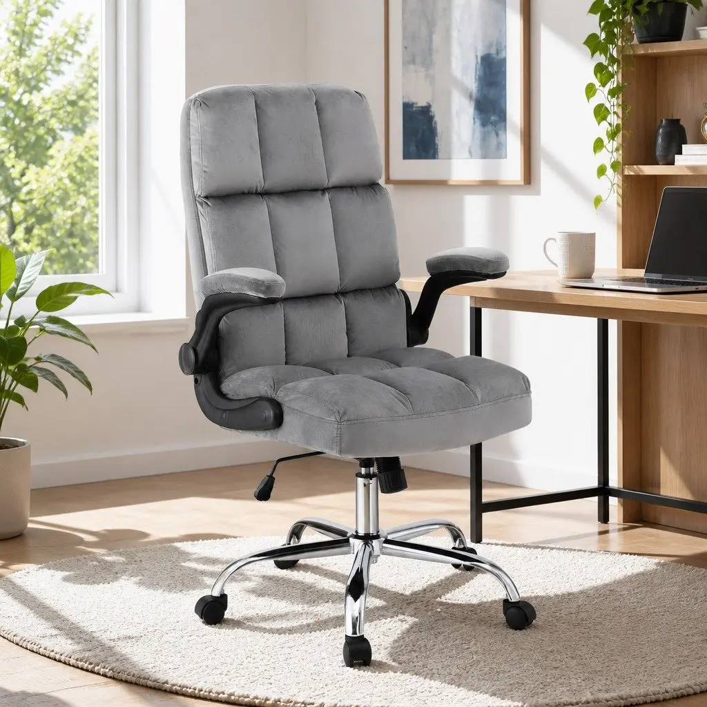 Mid-Back Velvet Office Chair
