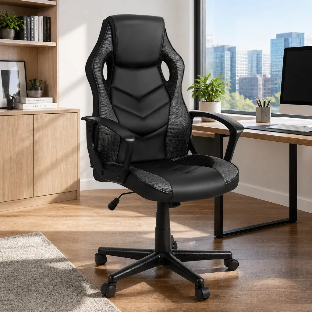 Grey High-Back Gaming Chair