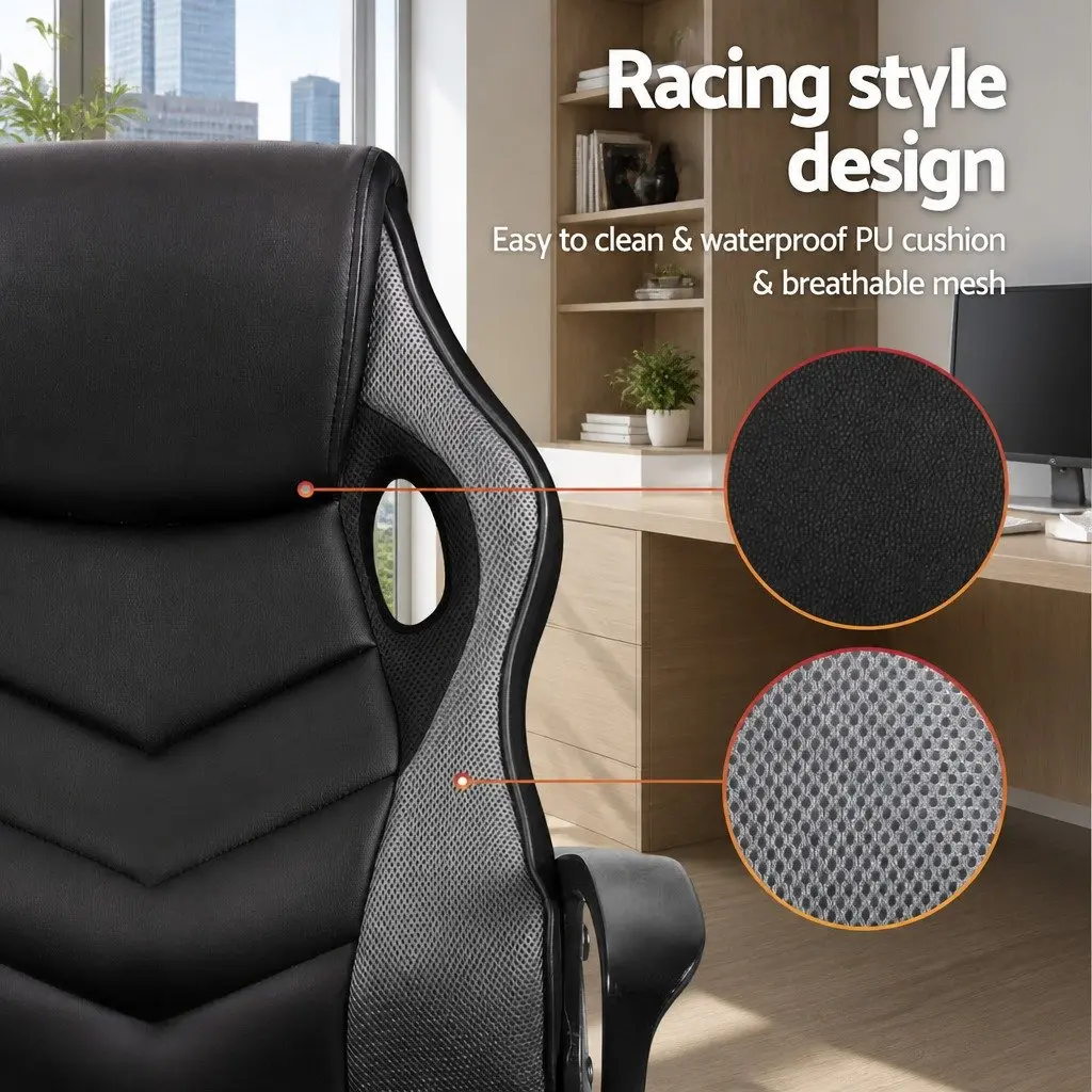 Grey High-Back Gaming Chair