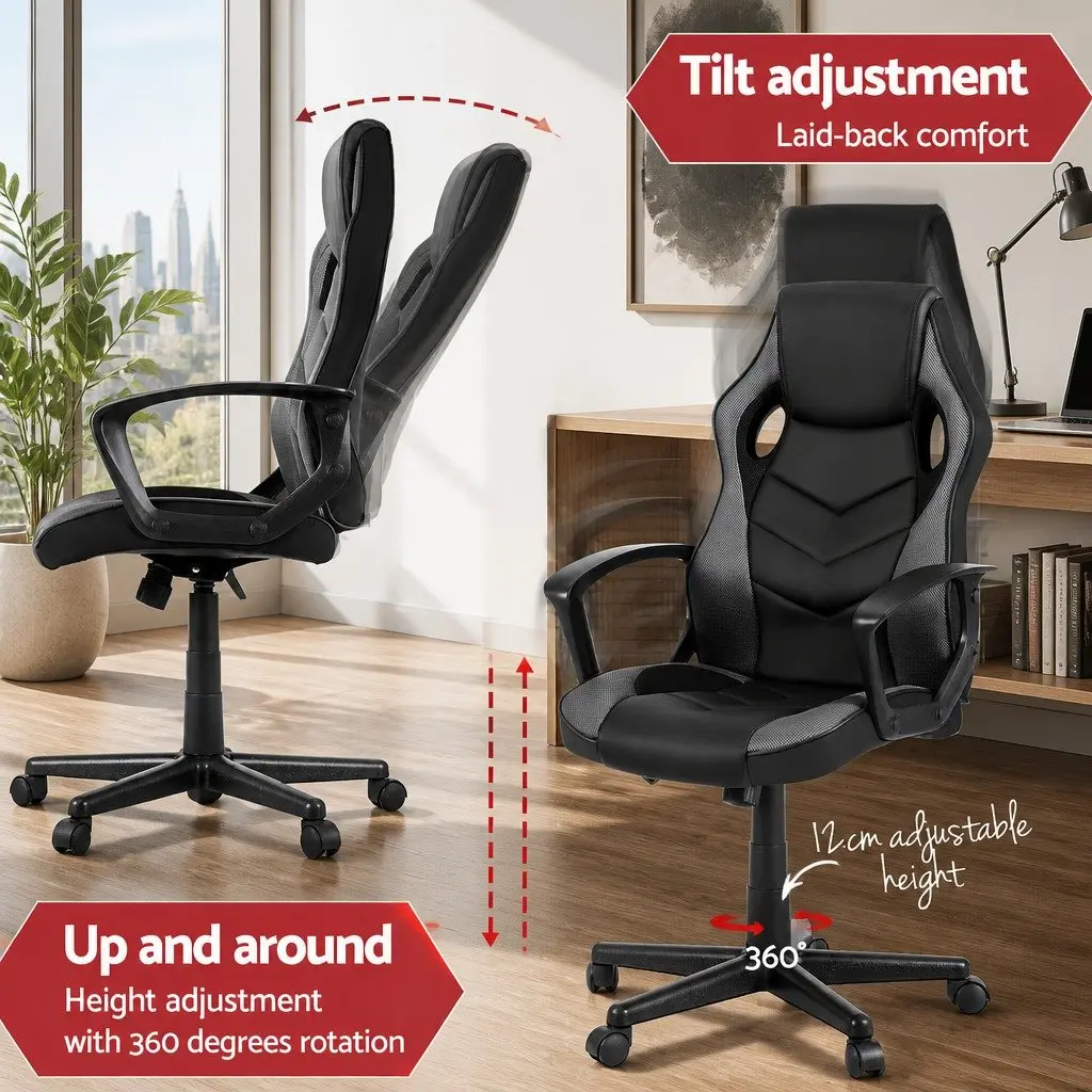 Grey High-Back Gaming Chair