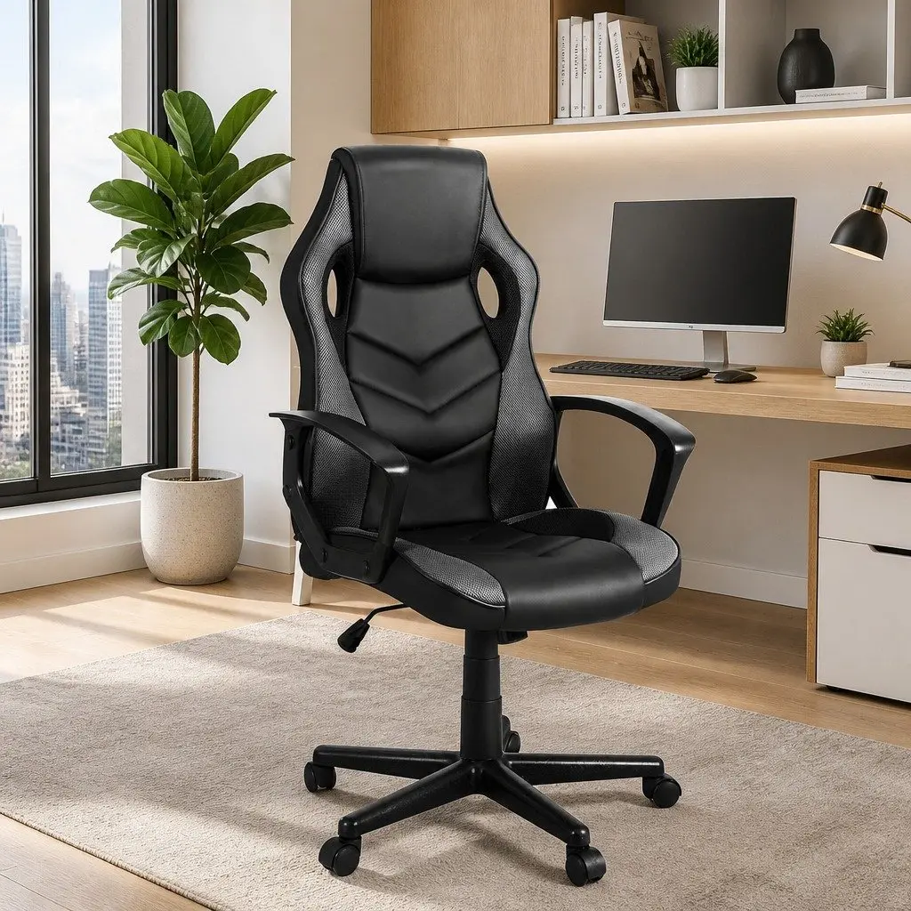 Grey High-Back Gaming Chair