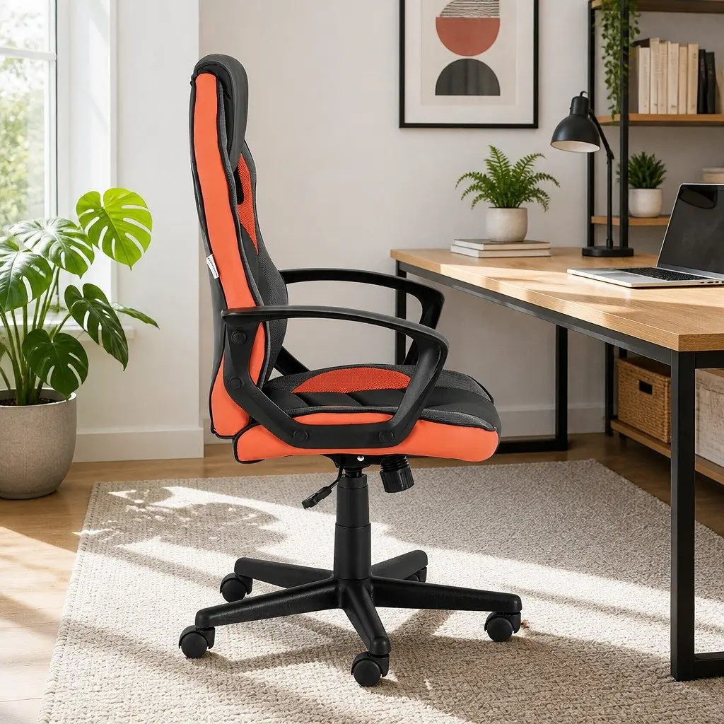 Gaming Office Chair High Back Executive Racing Computer Seat Orange Adjustable