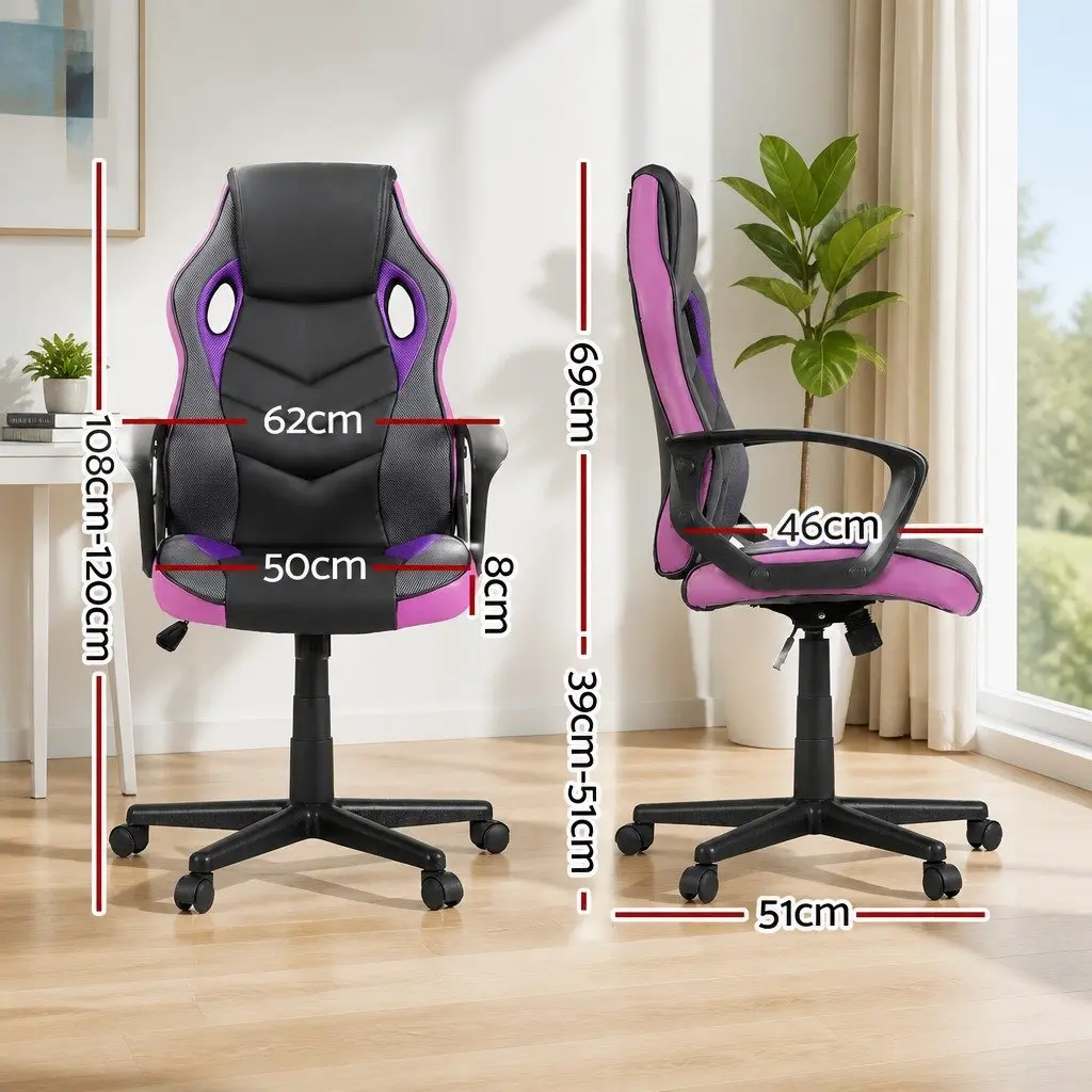 Purple High-Back Gaming Chair