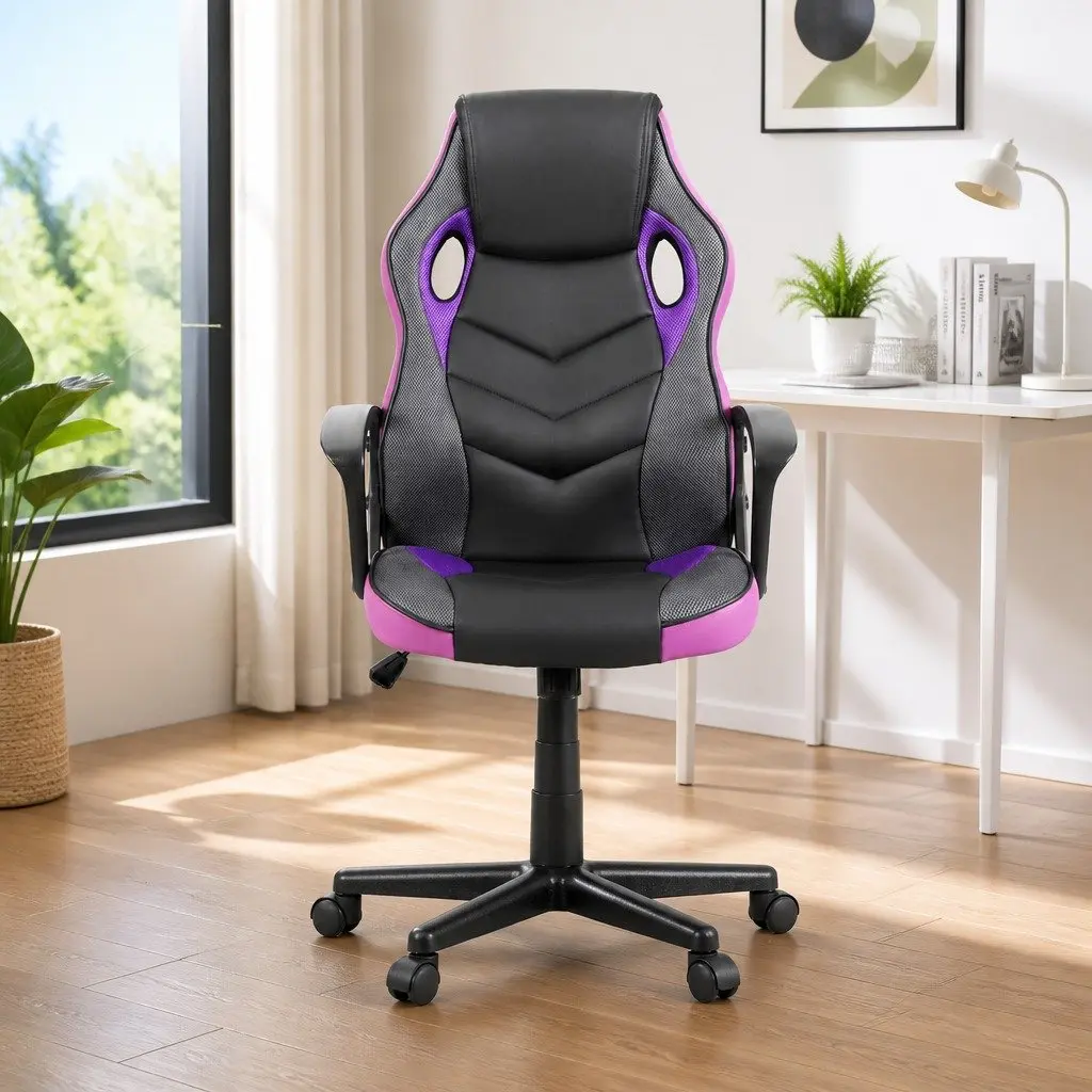 Purple High-Back Gaming Chair