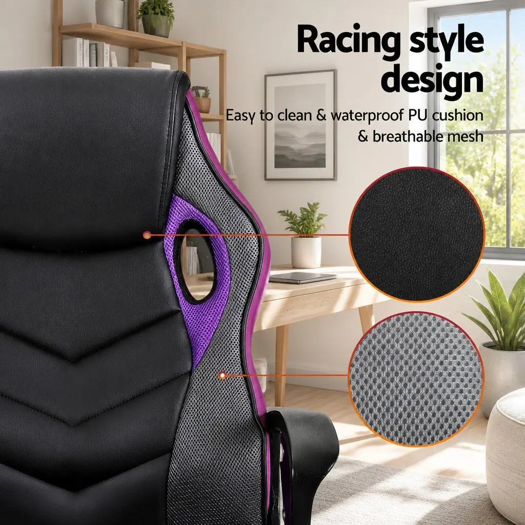 Purple High-Back Gaming Chair