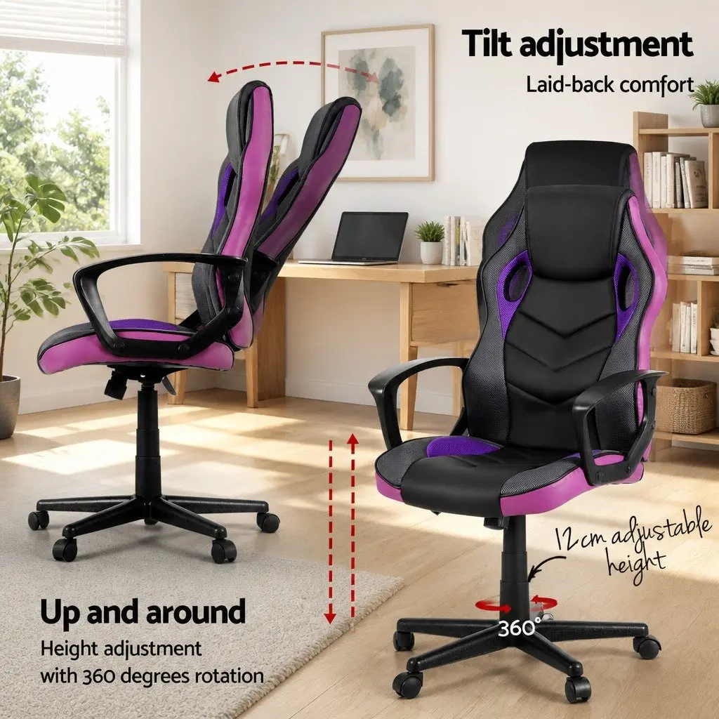 Purple High-Back Gaming Chair