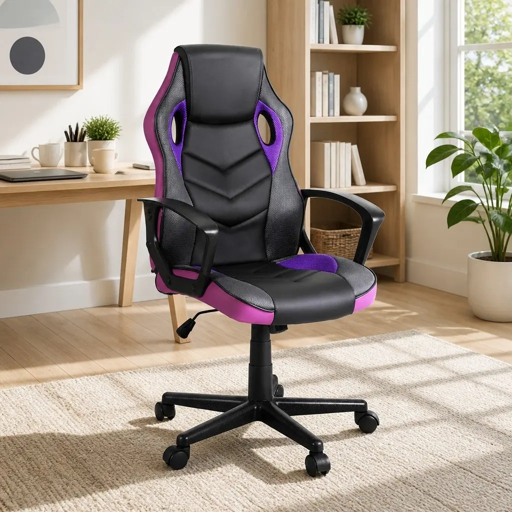Purple High-Back Gaming Chair