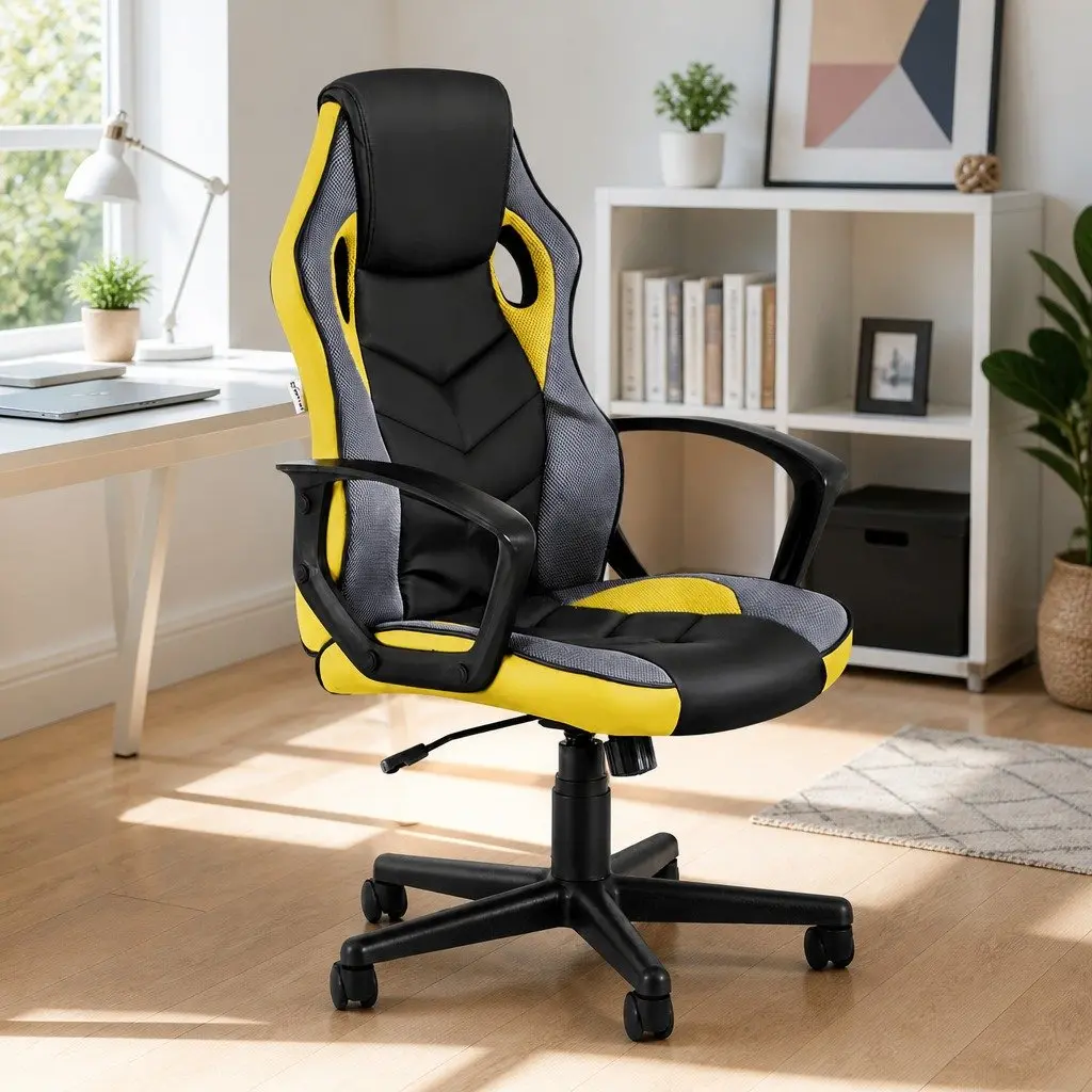 Gaming Office Chair High Back Yellow