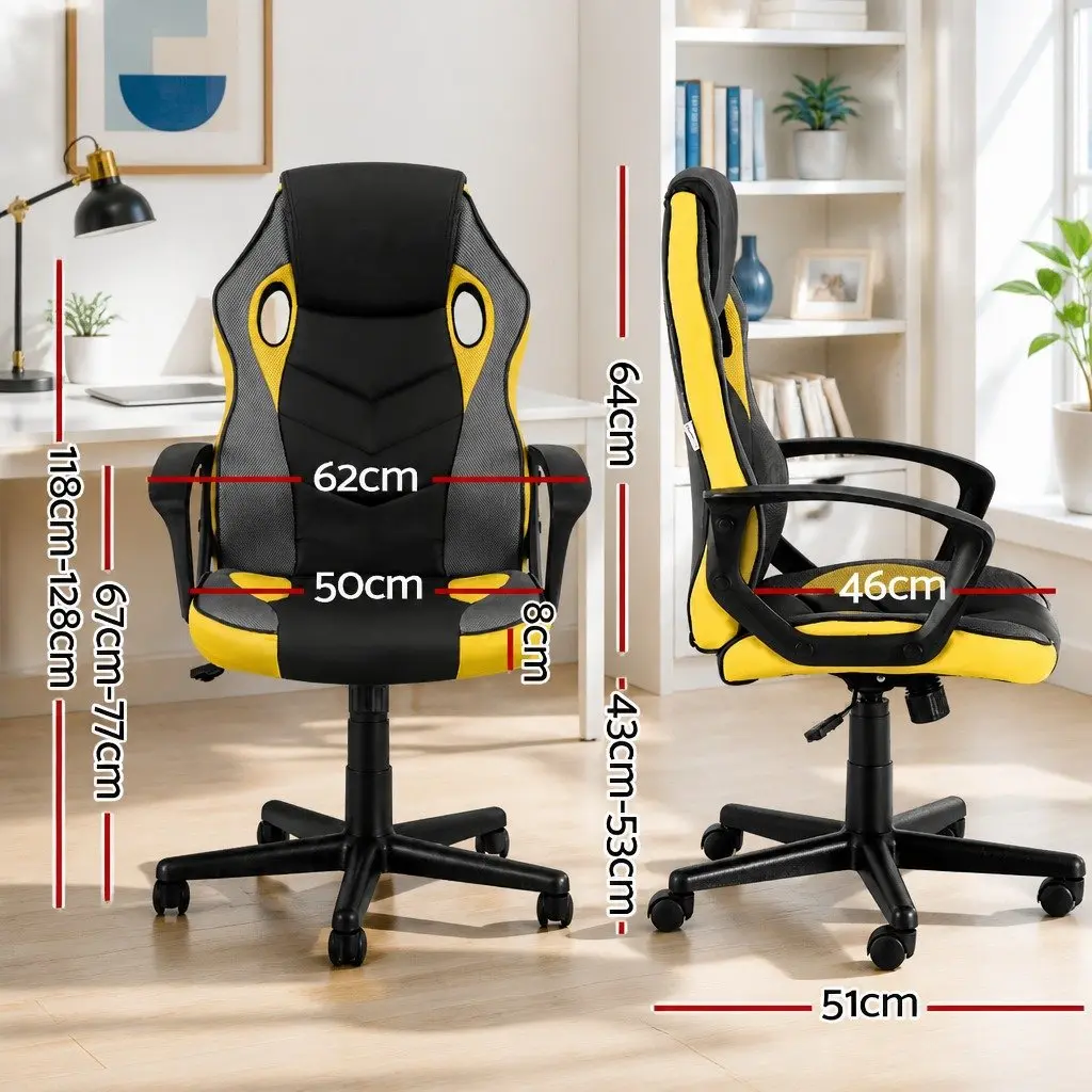 Gaming Office Chair High Back Yellow
