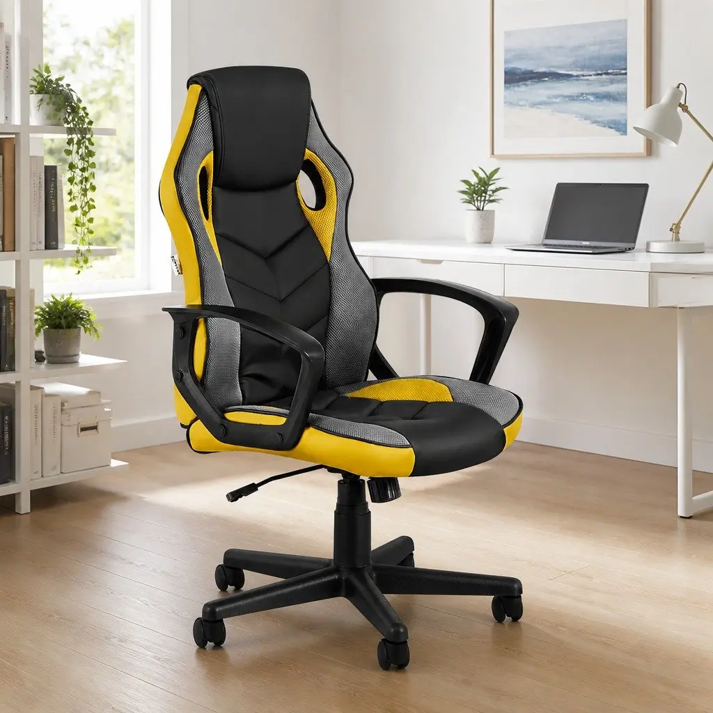 Gaming Office Chair High Back Yellow