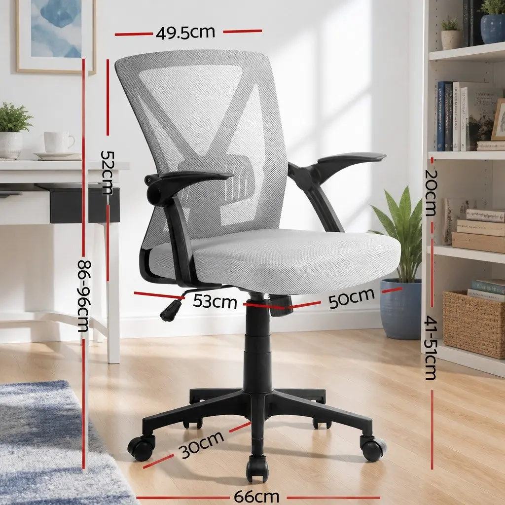 Grey Mesh Office Chair with Adjustable Lumbar Support