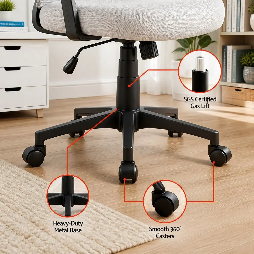 Grey Mesh Office Chair with Adjustable Lumbar Support