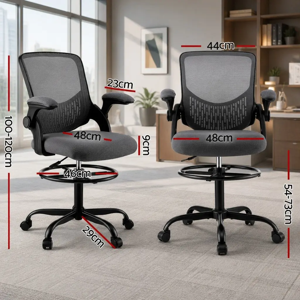 Drafting Chair with Mesh Back and Adjustable Height