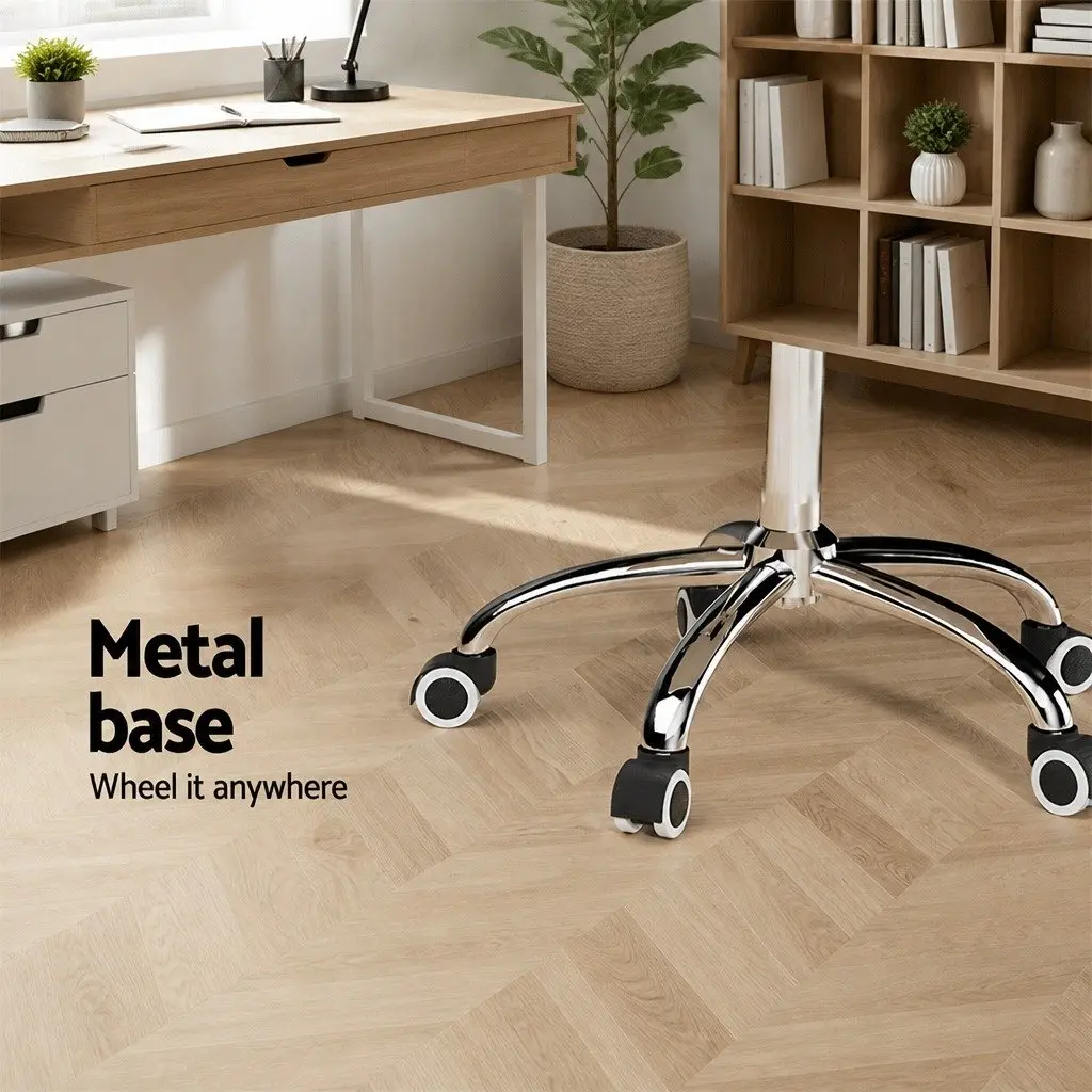 White PU Leather Low Back Office Chair