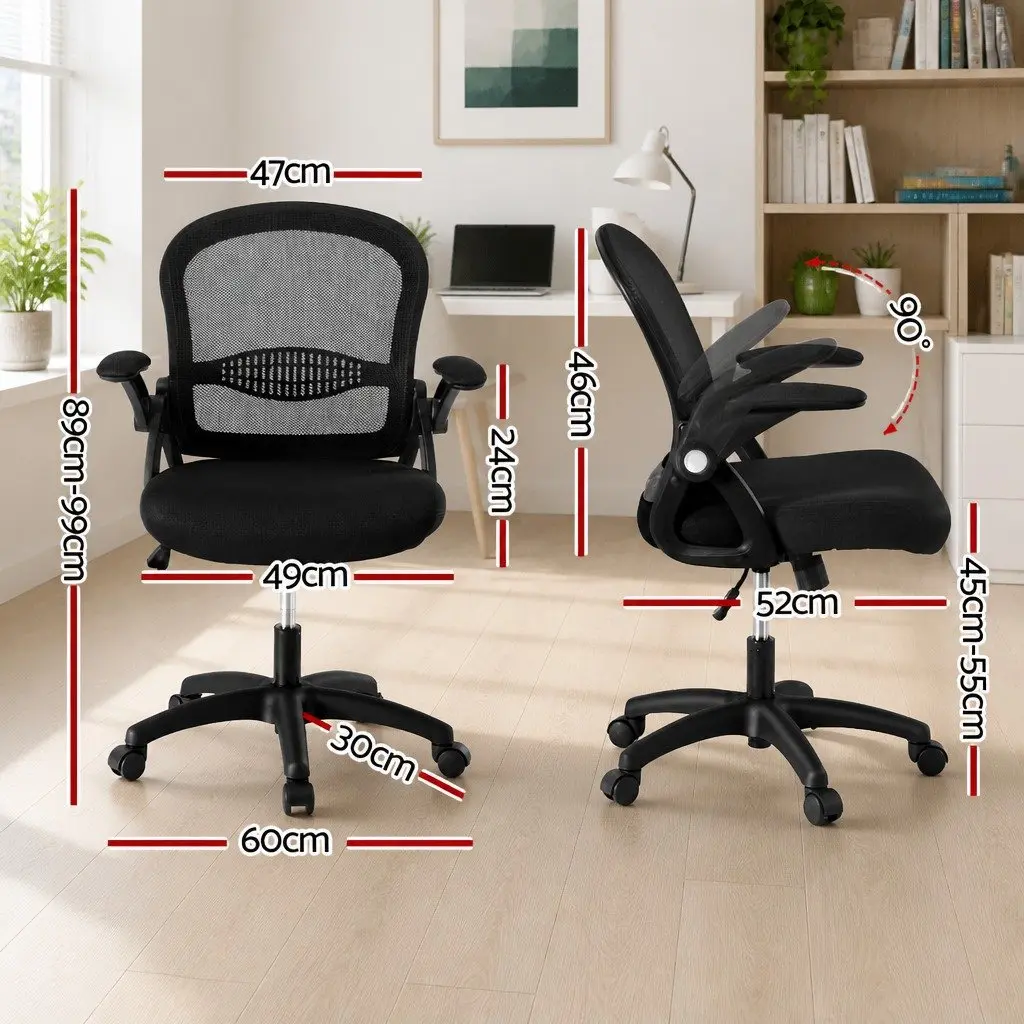 Mesh Office Chair for Home Office or Gaming Space Black Mid Back Adjustable Height 360° Rotating Seat