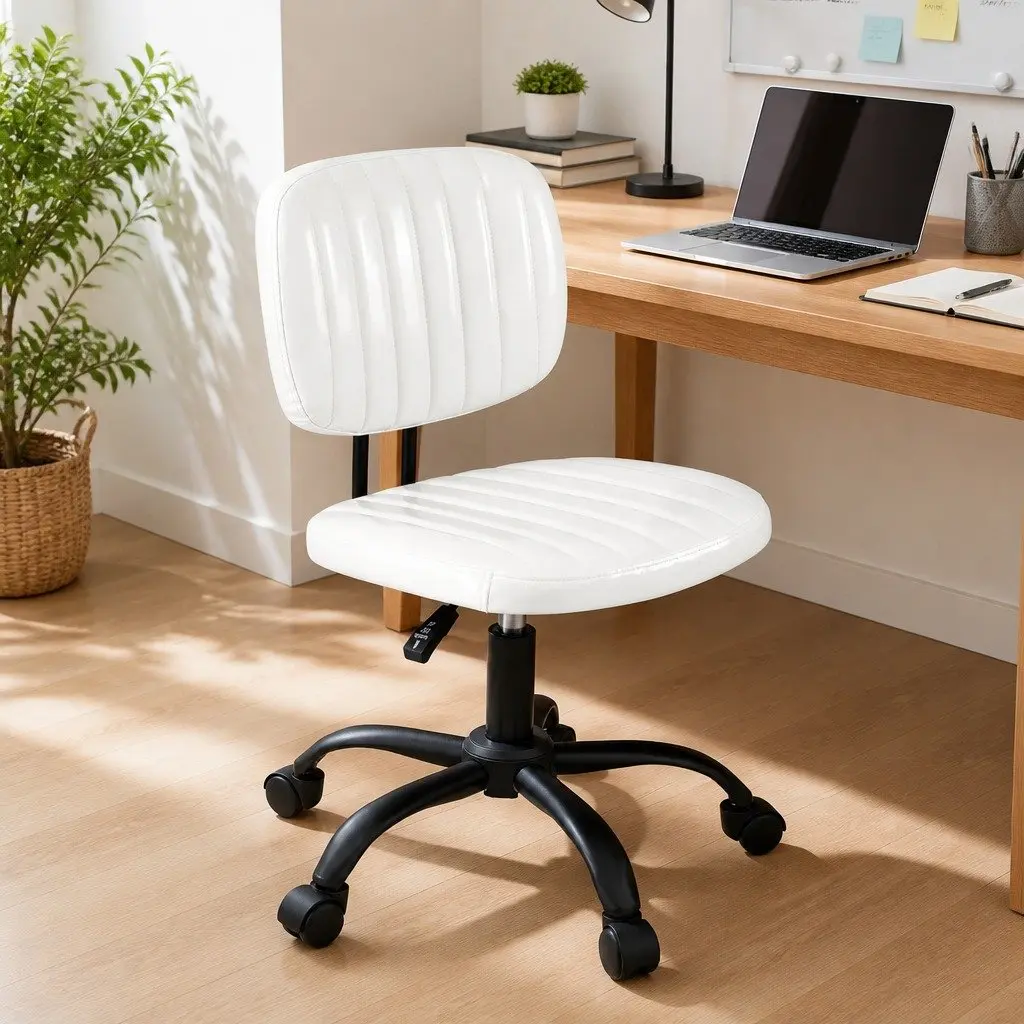 Height Adjustable Armless Office Chair with Smooth Castors