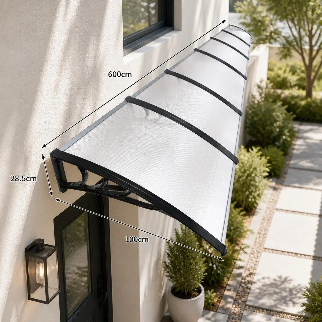 Window Door Awning Outdoor Shade 1M x 6M Transparent PC Panel