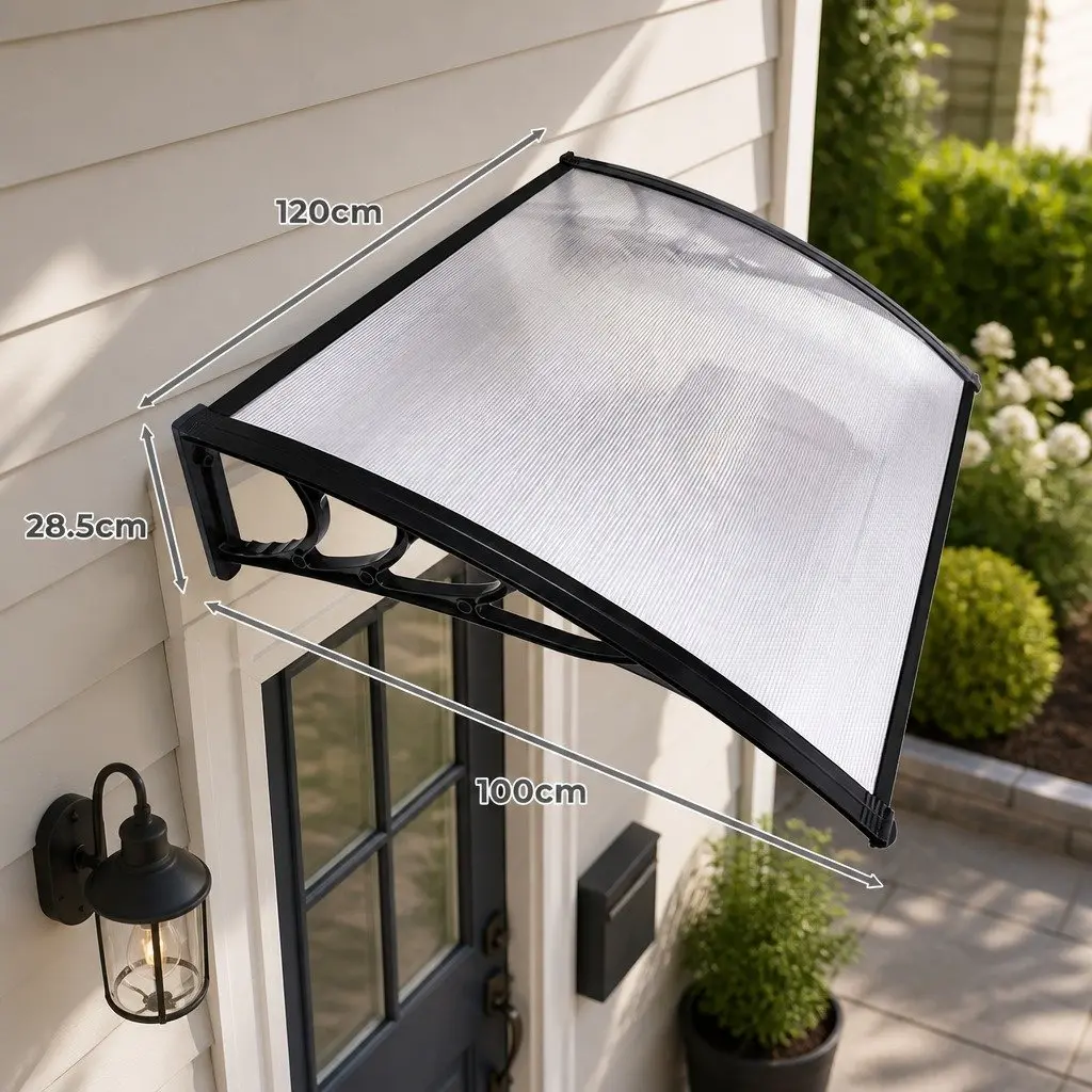 Window Door Awning Outdoor Canopy Transparent 1M x 1.2M