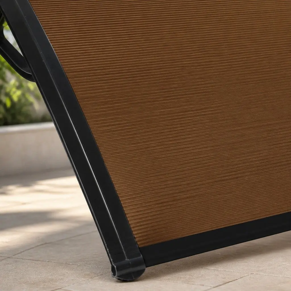 Window Door Awning Outdoor Shade 1M x 2.4M Brown PC Panel
