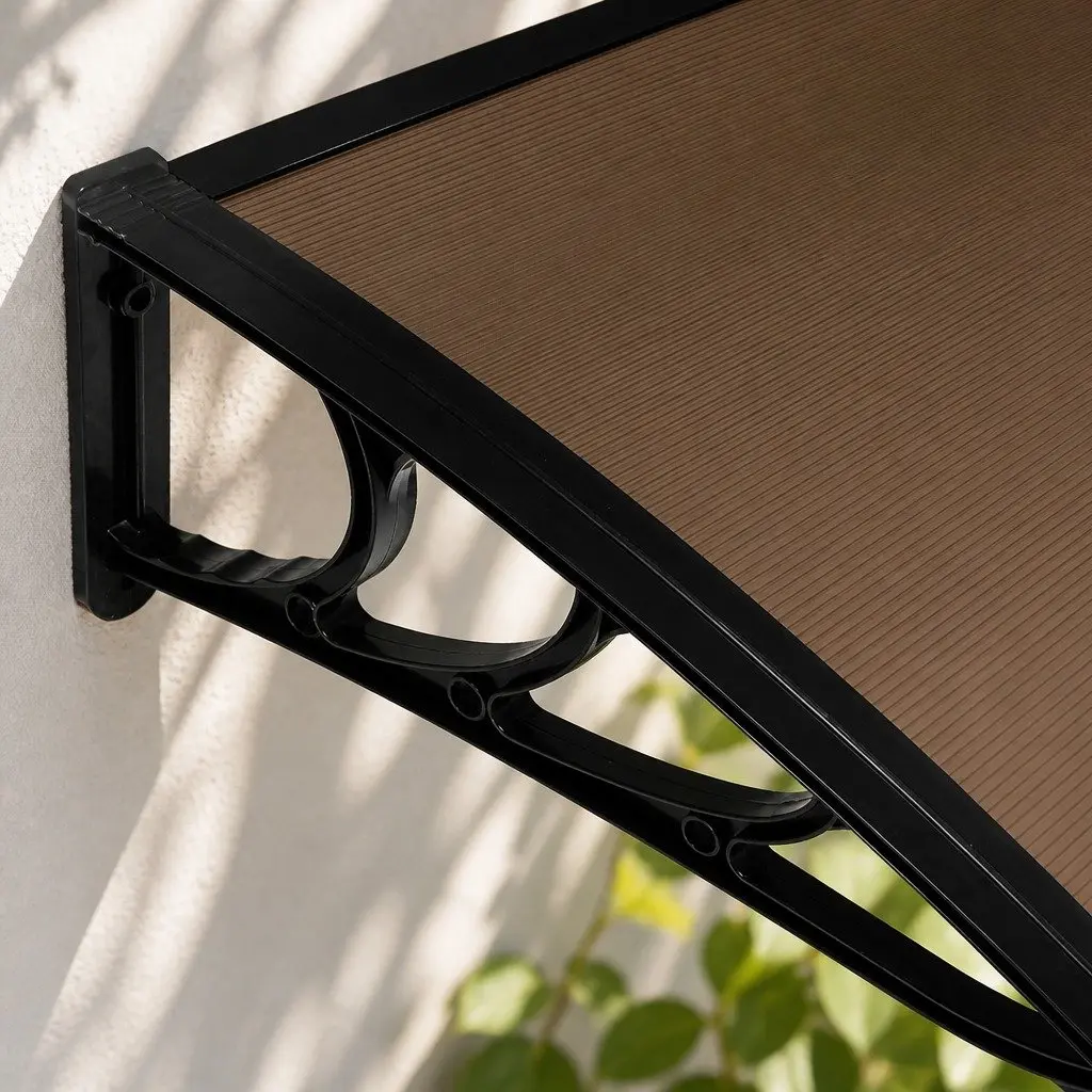 Window Door Awning Outdoor Shade 1M x 2.4M Brown PC Panel