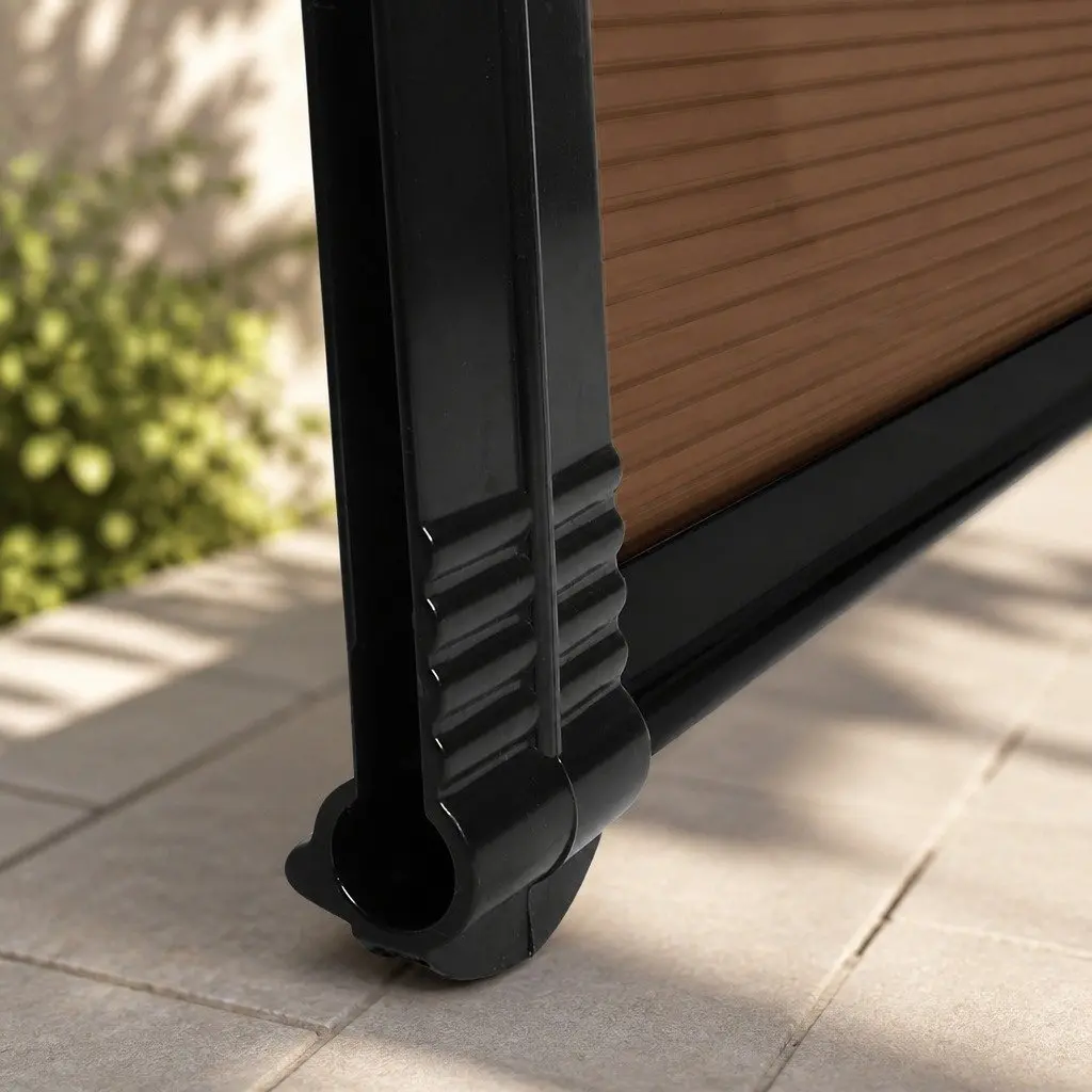 Window Door Awning Outdoor Shade 1M x 2.4M Brown PC Panel