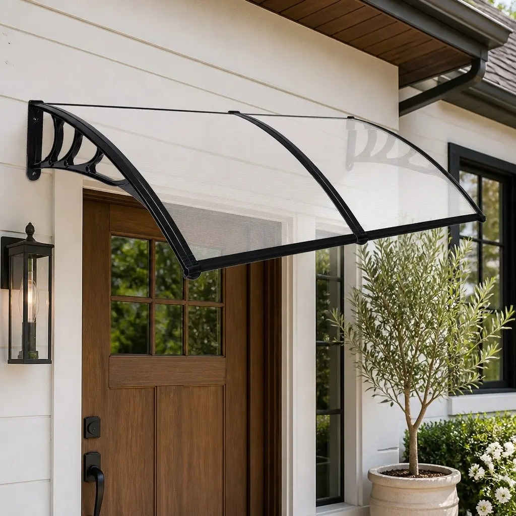 Window Door Awning Outdoor 1M x 2.4M Transparent Polycarbonate Panel Shade
