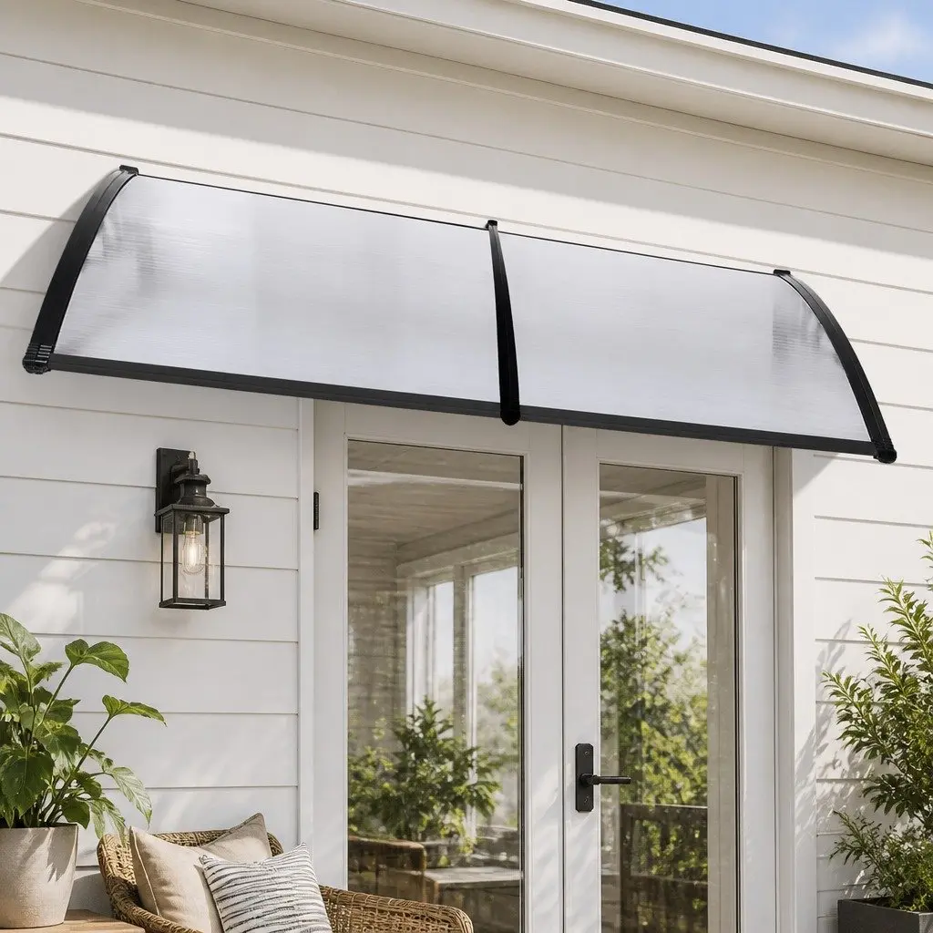Window Door Awning Outdoor 1M x 2.4M Transparent Polycarbonate Panel Shade