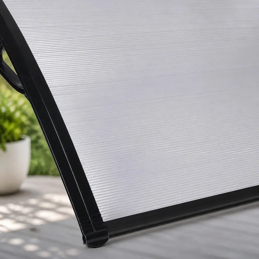 Window Door Awning Outdoor 1M x 2.4M Transparent Polycarbonate Panel Shade