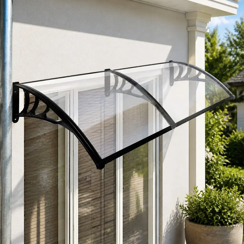 Window Door Awning Outdoor 1M x 2.4M Transparent Polycarbonate Panel Shade
