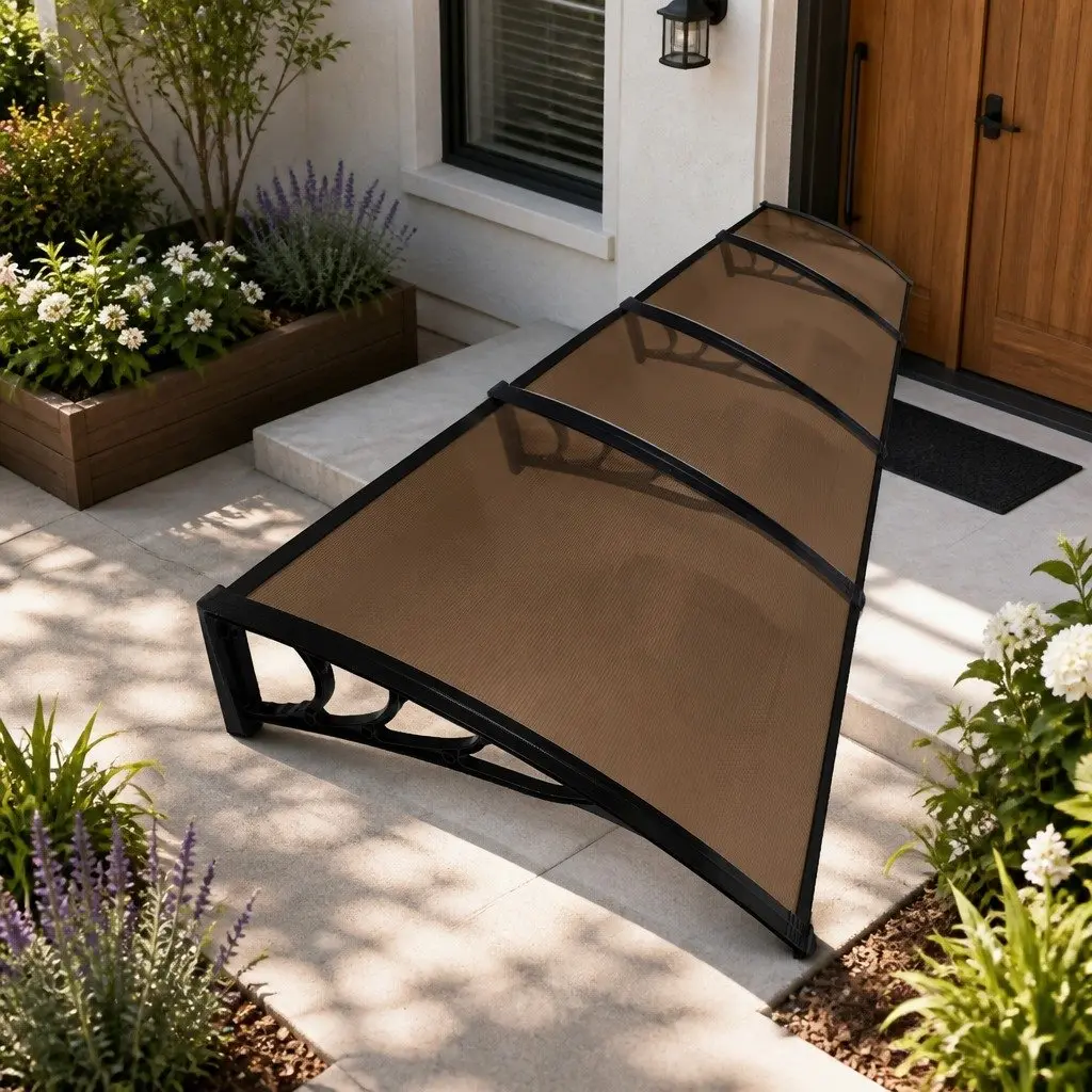 Window Door Awning Outdoor Shade 1M x 4M Brown