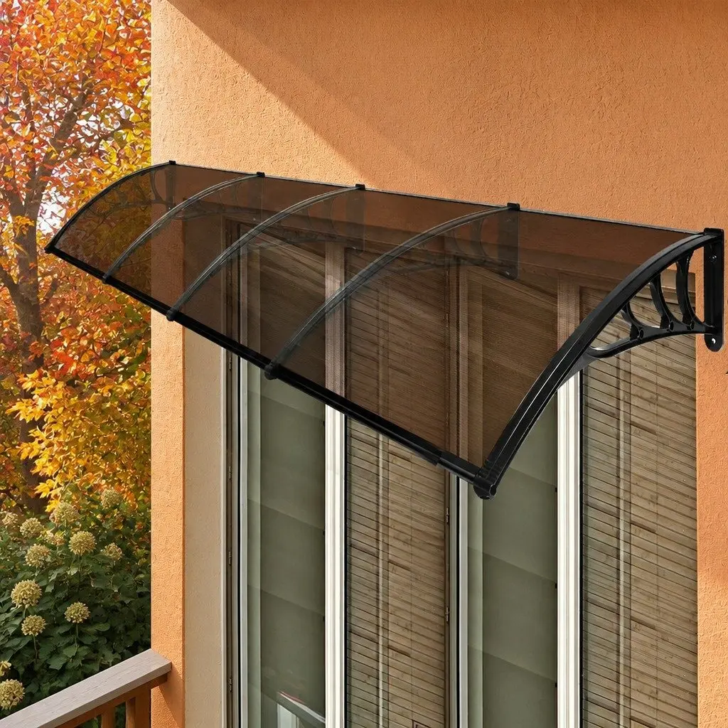 Window Door Awning Outdoor Shade 1M x 4M Brown