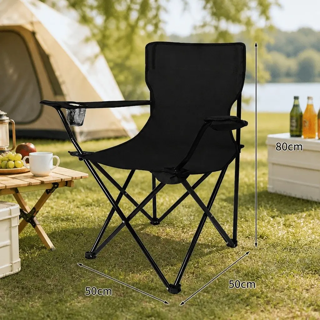 Camping Chair Folding Portable Armrest Outdoor Travel Picnic Garden Relaxation