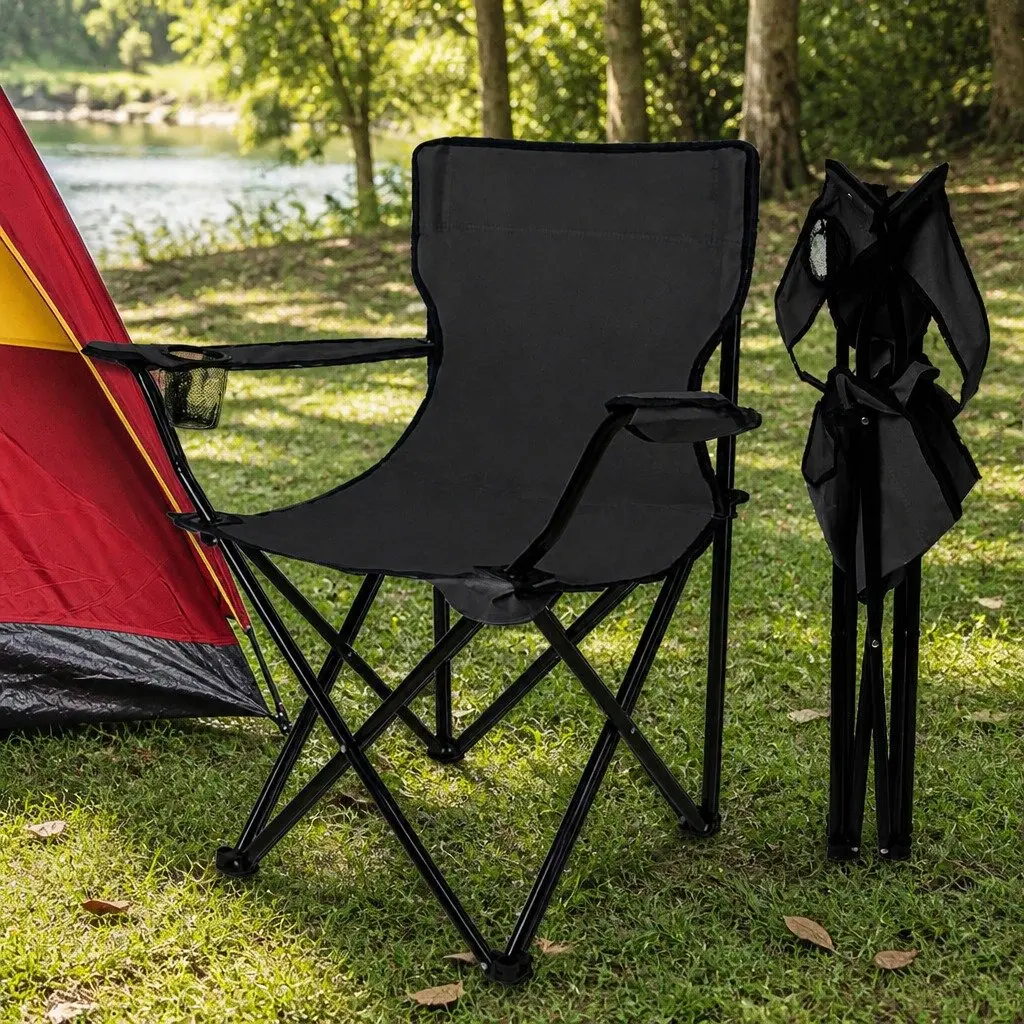 Camping Chair Folding Portable Armrest Outdoor Travel Picnic Garden Relaxation