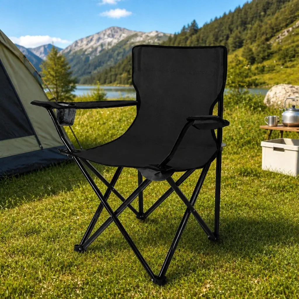 Camping Chair Folding Portable Armrest Outdoor Travel Picnic Garden Relaxation