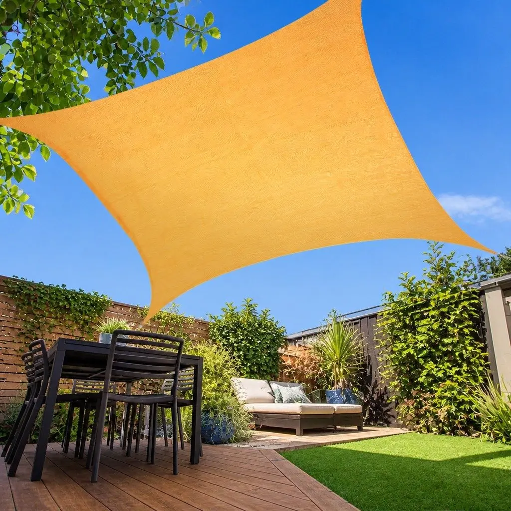 Rectangle Sun Shade Sail Outdoor Garden 5m x 5m UV Protection Beige