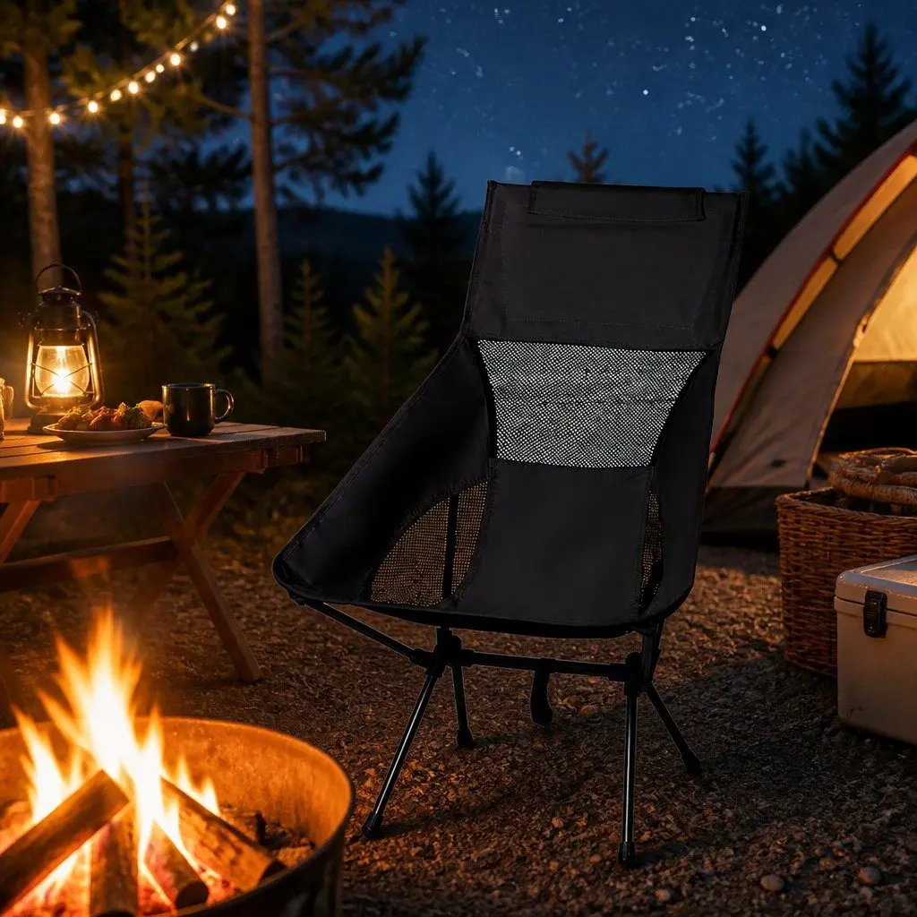 Camping Chair Folding Portable Outdoor Garden Relaxation Seat with Carry Bag