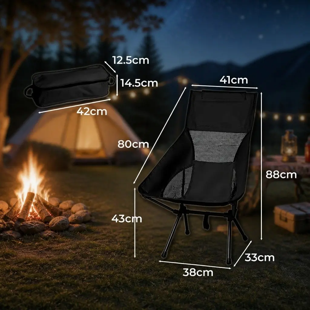 Camping Chair Folding Portable Outdoor Garden Relaxation Seat with Carry Bag