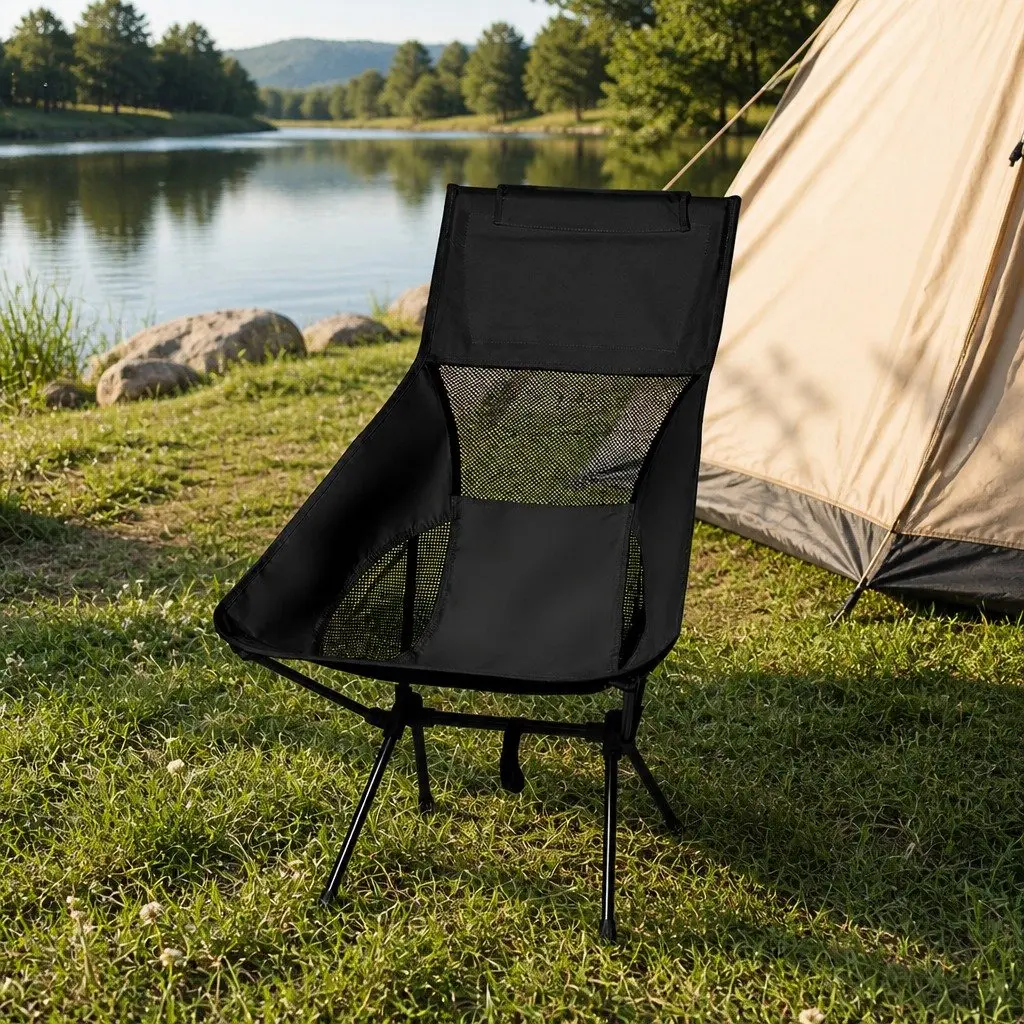 Camping Chair Folding Portable Outdoor Garden Relaxation Seat with Carry Bag