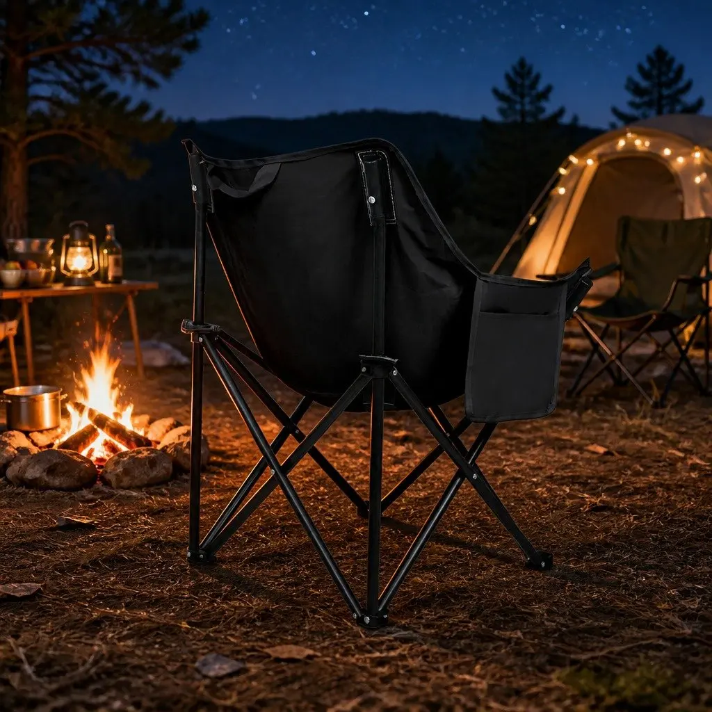 Folding Camping Moon Chair Outdoor Use Lightweight Portable 57cm W x 47cm D x 68cm H