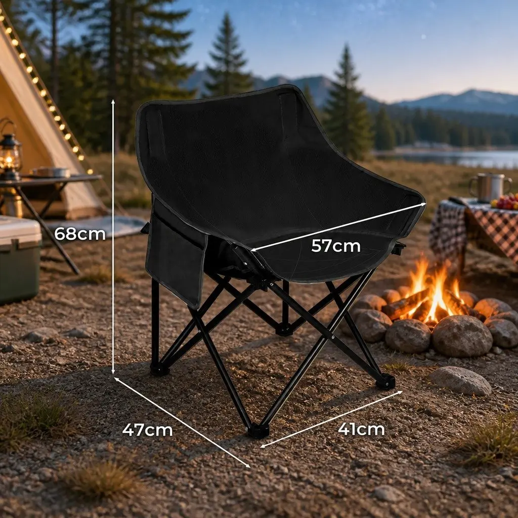 Folding Camping Moon Chair Outdoor Use Lightweight Portable 57cm W x 47cm D x 68cm H