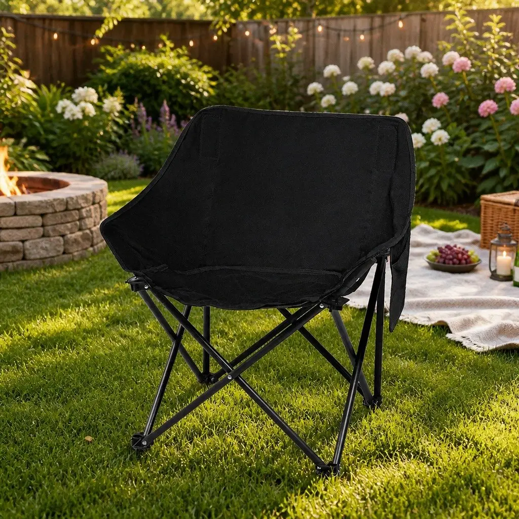 Folding Camping Moon Chair Outdoor Use Lightweight Portable 57cm W x 47cm D x 68cm H