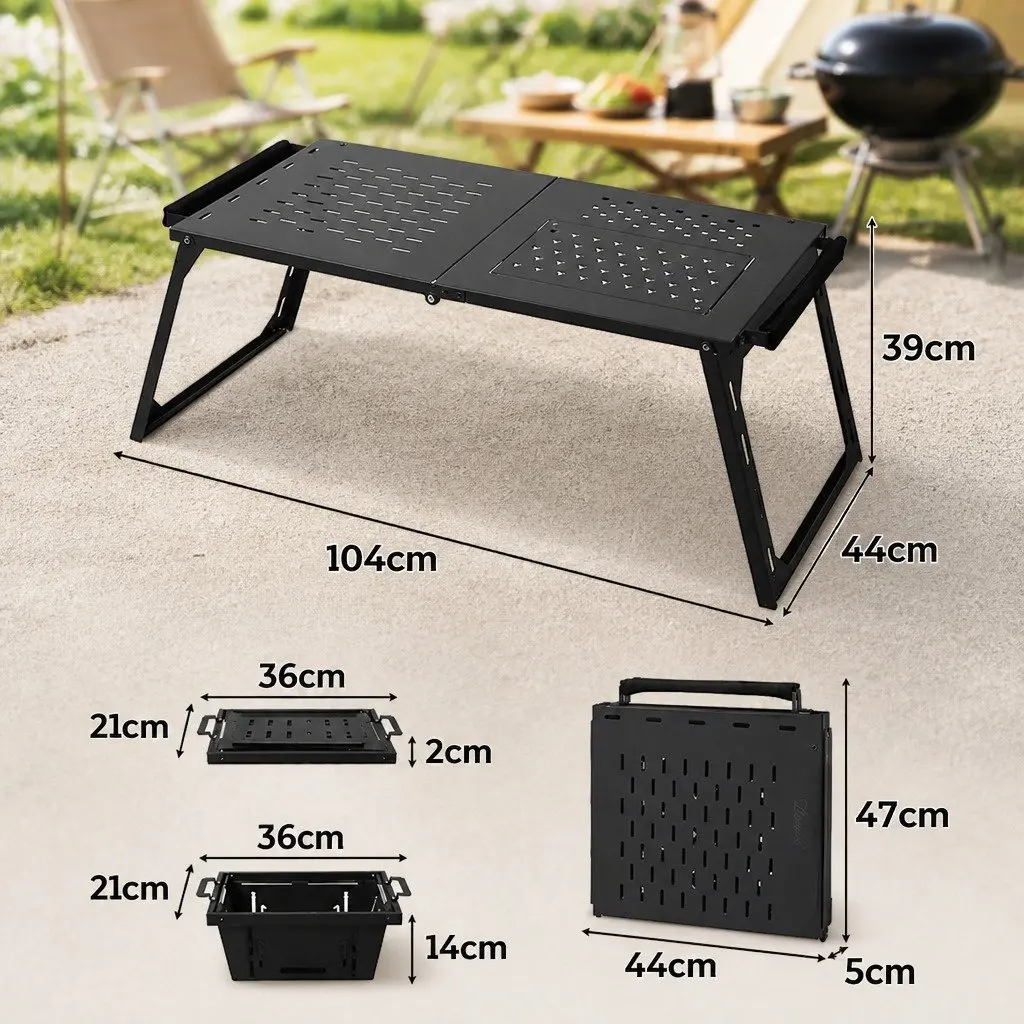 Folding BBQ Camping Table Outdoor L Size Portable Multifunctional Grill Table