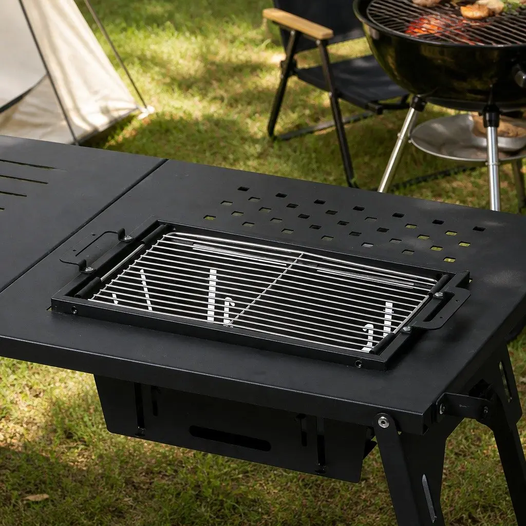 Folding BBQ Camping Table Outdoor L Size Portable Multifunctional Grill Table