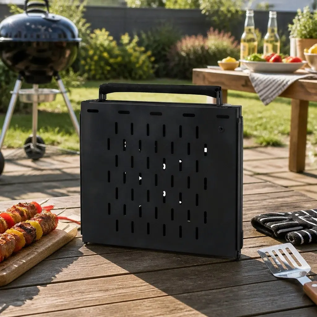 Portable Charcoal BBQ Grill Table Foldable Camping Outdoor Cooking Station