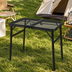 Folding Camping Table Portable Mesh Outdoor Picnic Lightweight Two Height