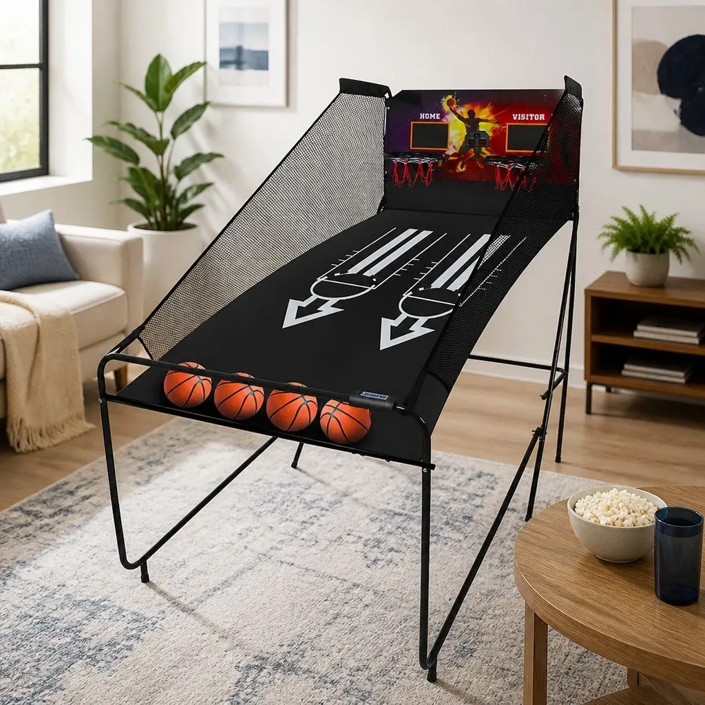 Electronic Basketball Arcade Shooting Game 8 Games Foldable Indoor Outdoor Party