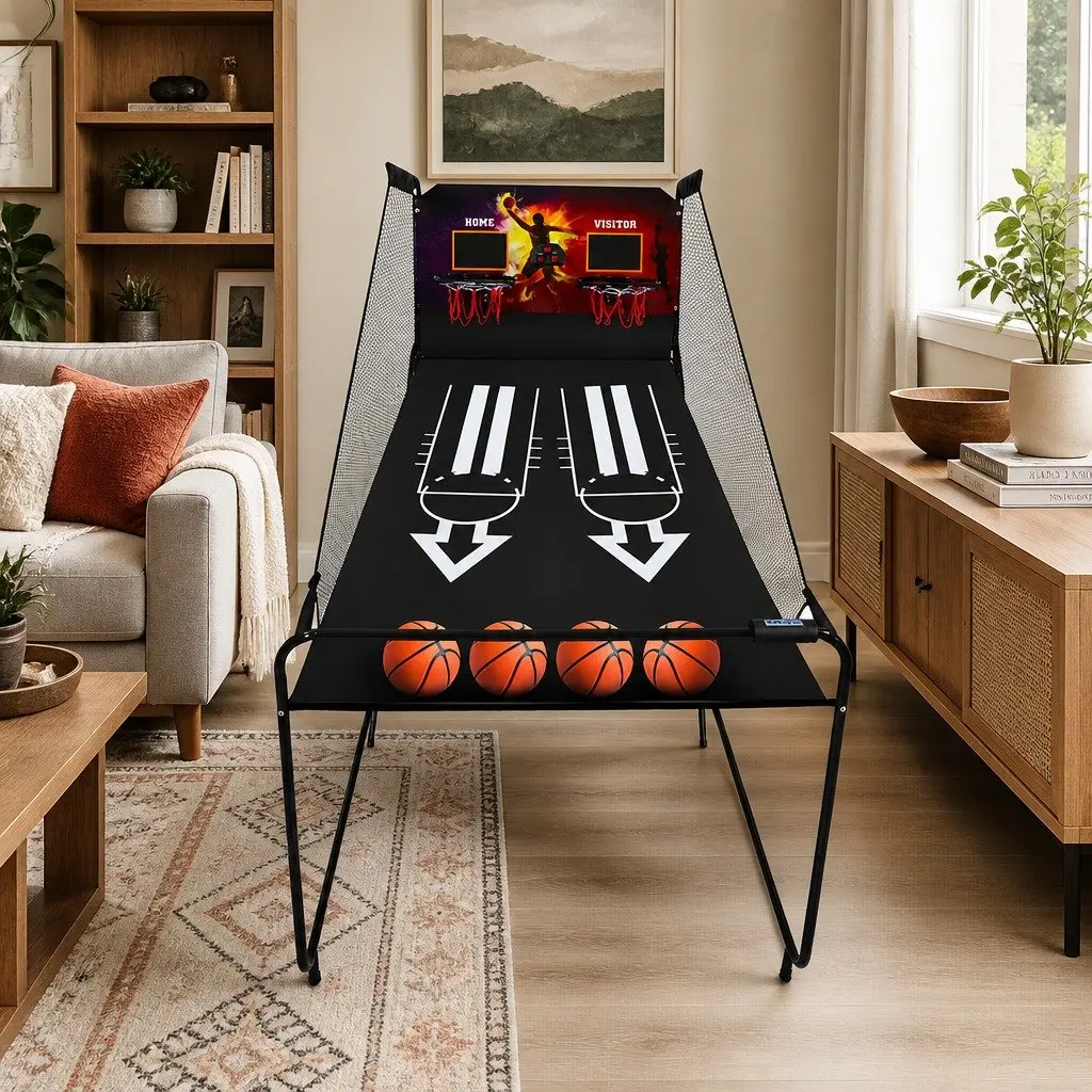 Electronic Basketball Arcade Shooting Game 8 Games Foldable Indoor Outdoor Party