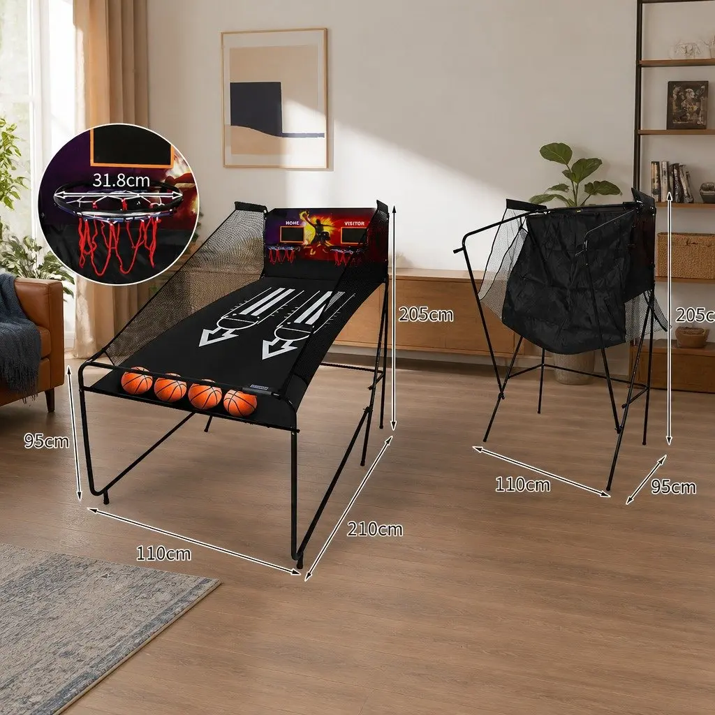 Electronic Basketball Arcade Shooting Game 8 Games Foldable Indoor Outdoor Party